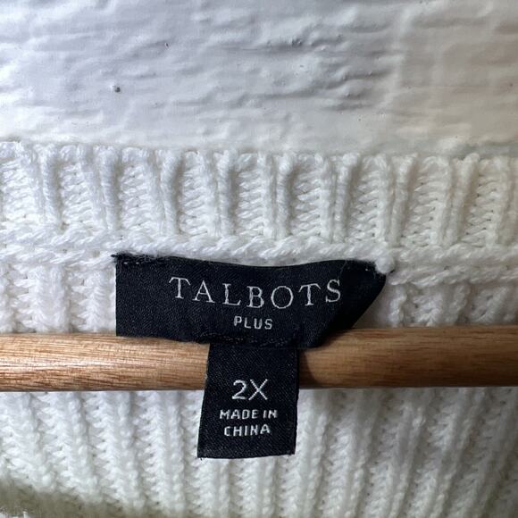 Talbots XXL SHAKER STITCH BATEAU NECK SWEATER SPRING OMBRÉ Pink plus size 2XL - Picture 3 of 8